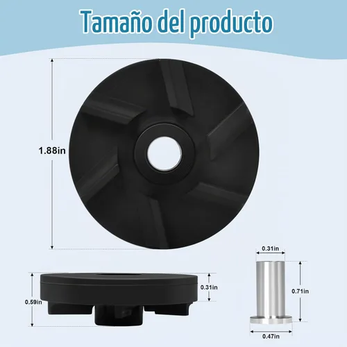 Vista 5 de Impulsor magnético estándar 3587, carcasa de rodamiento estándar 3220 Mcx, compatible con máquinas de bebidas Grindmaster Crathco