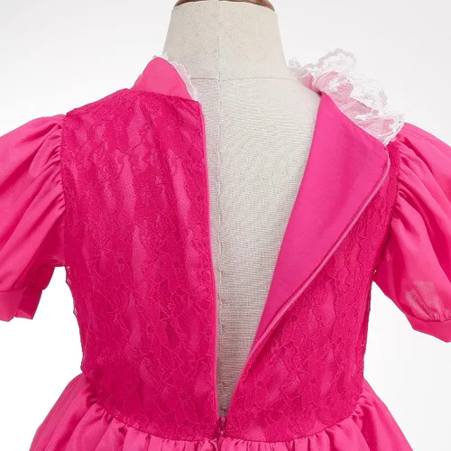 Vista 4 de Disfraz de princesa melocotón, vestido de princesa melocotón, vestidos de princesa para niñas, disfraces de Halloween para niñas