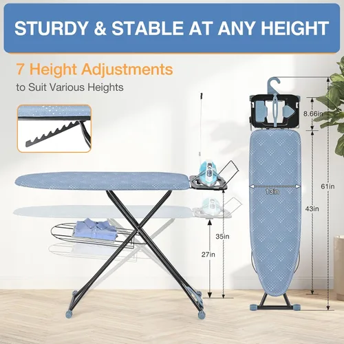 Vista 2 de APEXCHASER Tabla de planchar, soporte de hierro con arnés de silicona para planchas, ahorro de espacio, funda extra gruesa resistente al calor