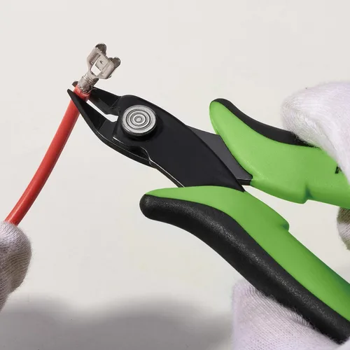 Vista 7 de Alicates de corte al ras micro KATA, cortador de alambre de precisión de 5 pulgadas, alicates de corte lateral antideslizantes para electrónica