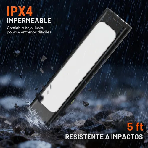 Vista 7 de Linterna de bolsillo, linterna EDC recargable de 1200 lúmenes con clip, puerto USB-C, 3 modos de luz de advertencia impermeable para trabajo Negro