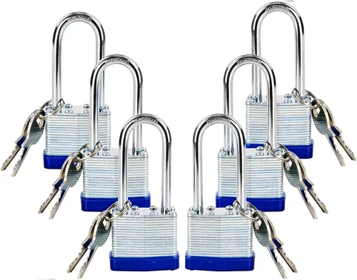 Vista 12 de SEPOX Trinity Candados con igual llave para exteriores, cuerpo de acero laminado reforzado de alta resistencia de 1-9/16 pulgadas 1.575 pulgadas
