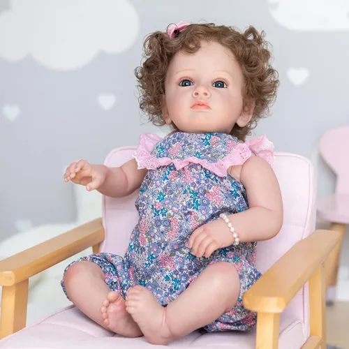 Vista 7 de Reborn Baby Dolls - Muñeca realista de silicona de 23 pulgadas que parece un bebé real, muñeca realista y viva ponderada, recién nacida, recién