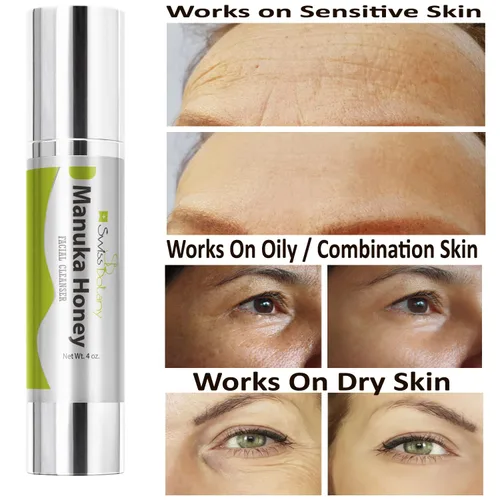 Vista 6 de Swiss Botany Jabón facial de miel de Manuka con coco, almendra y romero, lavado facial de miel orgánico de primera calidad, limpiador facial de miel