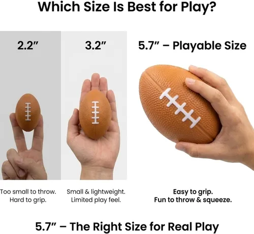 Vista 5 de ALISSAR Paquete de 6 mini pelotas de fútbol de 5.7 pulgadas, mini pelotas de fútbol de espuma para decoración de fiesta de fútbol y superbowl