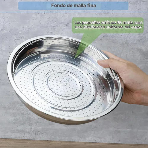 Vista 5 de EIKS Cesta de vapor de malla de acero inoxidable (8.0" de diámetro)