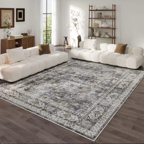 Vista 177 de Rugcomf Alfombra de Entrada de 2'x3' - Patrón Paisley, Tapete para Puerta de Entrada Interior, Floral Vintage, Lavable a Máquina, Alfombra