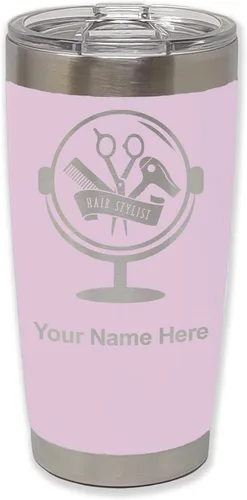 Vista 25 de LaserGram Taza de 20 onzas con aislamiento al vacío, para estilista de cabello, con grabado personalizado incluido (negro) Engraved Gift for Hair