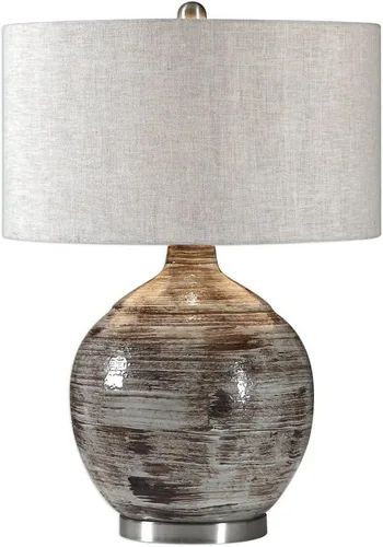 Vista 8 de Uttermost Tamula Lámpara de mesa de cerámica azul grisáceo envejecido