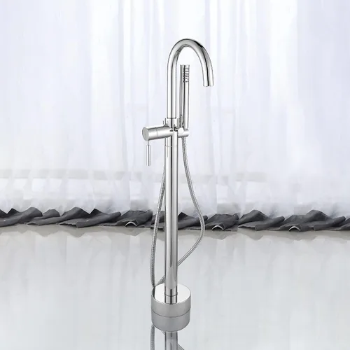 Vista 4 de Ove Decors Athena - Grifo de bañera independiente con 1 mango, cromado, con ducha de mano