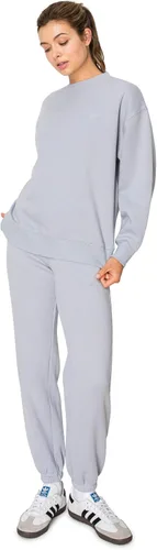 Vista 8 de Cali1850 Sudadera Cloud Nine Fleece Crew para mujer, ajuste relajado, cuello acanalado, puños y dobladillo