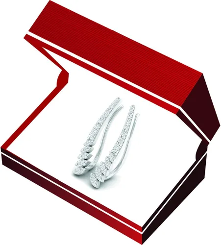 Vista 4 de Dazzlingrock Collection - Pendientes redondos para mujer 030 quilates oro de 14 quilates diamantes blancos