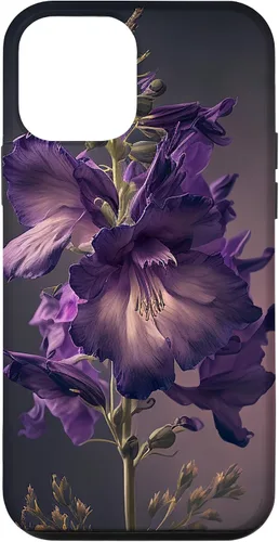 Vista 12 de Funda con diseño de flores moradas para iPhone 15