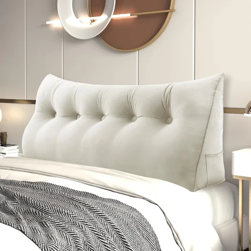 Vista 23 de Almohada de cuña para cabecero de cama Almohada pequeña de refuerzo para cabecera Almohada de lectura para sentarse en la cama para adultos, cojín