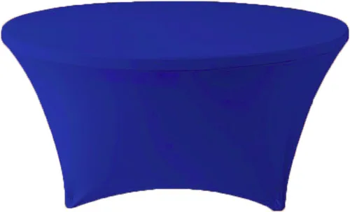 Vista 6 de Mantel redondo de elastano ajustable de 5 pies y 60 pulgadas, color rojo, para decoración de bodas, fiestas
