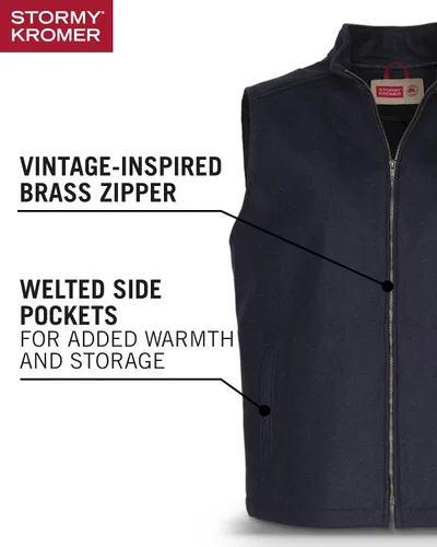 Vista 19 de Stormy Kromer The Ironwood Vest - Chaleco de invierno con cremallera para hombre, ropa de abrigo para clima frío