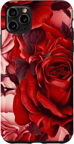 Vista 13 de Acuarela Rosa Rojo Rosas Patrón Caso para iPhone 17