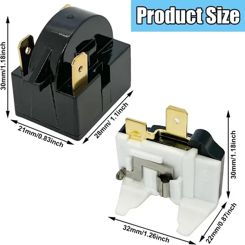 Vista 2 de QP2-4.7/QP2-4R7 4.7Ohm Refrigerador 3 Pin PTC Start/Starter Relay w/Refrigerator Overload Protector, Compatible with Whirlpool, Vissani, Kenmore