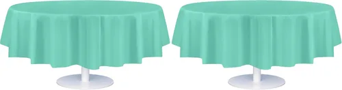 Vista 72 de Mantel de plástico de alta calidad - 54 in. x 108 pulgadas. Grandipity - Mantel rectangular (6 y 12 unidades), Agua (Aqua) Aqua Plastic table