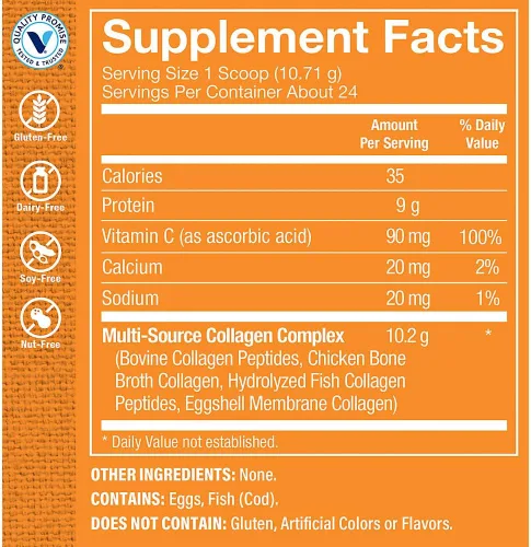 Vista 2 de The Vitamin Shoppe Colágeno: elasticidad de la piel, salud de las articulaciones y apoyo para el cabello, colágeno hidrolizado