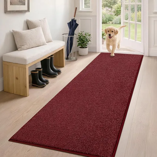 Vista 45 de PURRUGS Tapete para puerta con atrapamiento de suciedad, 20 x 31.5 pulgadas, antideslizante, lavable a máquina, tapete para puerta de perro, tapete