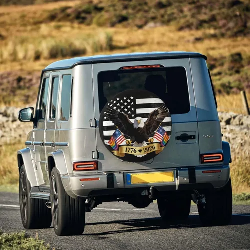 Vista 8 de 1776-2026 Anniversary USA Spare Tire Cover Waterproof Patriotic Eagle UV Sun Tyre Cover Fit for Trailer, RV, SUV and Many Vehicle 14 inch Wheel