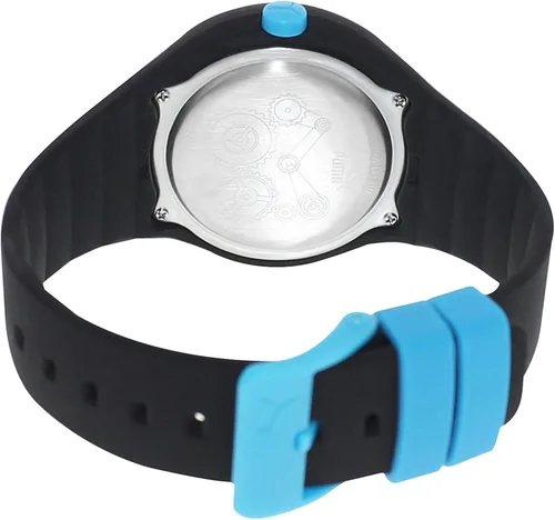 Vista 2 de PUMA Reloj de pulsera Time Neon para mujer con correa de silicona, Azul, Reloj de cuarzo