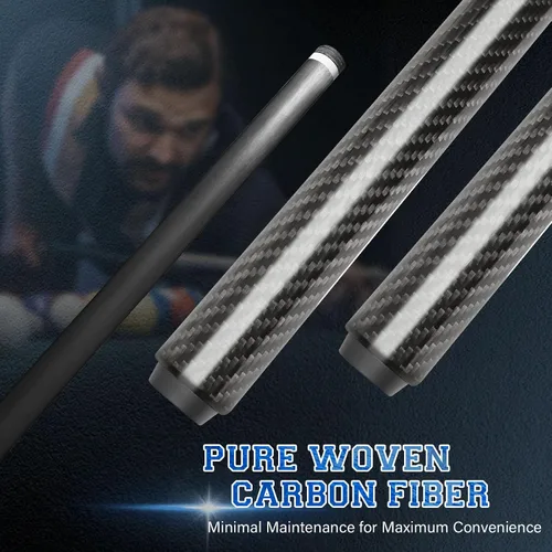 Vista 5 de Carbon Fiber Pool Cue Stick Low Deflection Shaft Professional Billiard Cue Stick with Hard Case and Accessories,12.5mm Tip, 58",20OZ 21OZ Clásico
