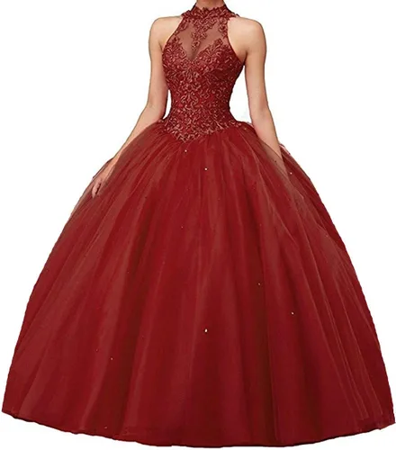 Vista 28 de QXMYOO Vestido de Gala de Quinceañera Sweet 16 Fiesta de Graduación Vestido de Princesa para Adolescentes Negro (Style1-Black)
