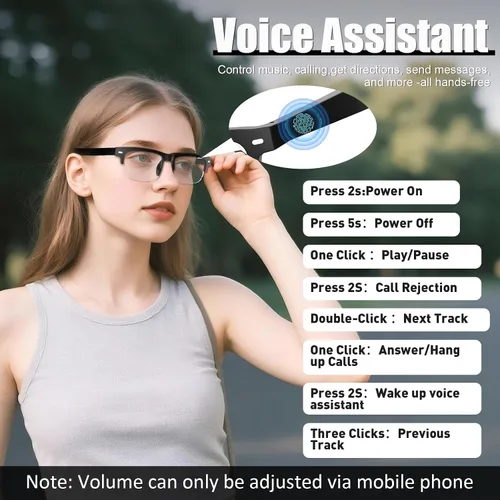 Vista 7 de Lentes inteligentes AI para hombres y mujeres con GPT de chat, lentes de traducción Bluetooth (más de 165 idiomas y acentos), lentes que cambian