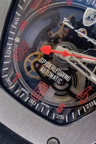 Vista 7 de Tonino Lamborghini Reloj automático Spyderleggero esqueleto rojo titanio TLF-T06-2 Rojo - Reloj de esqueleto