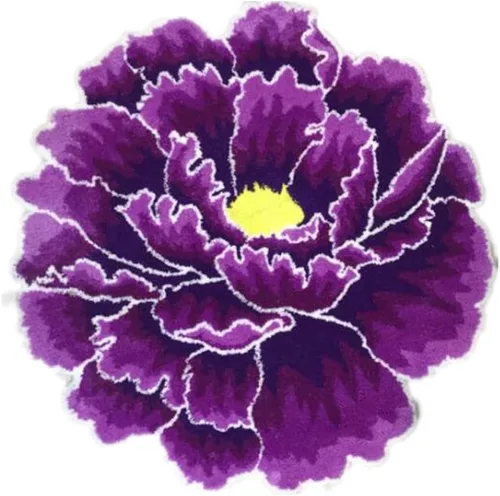 Vista 10 de Alfombra de área con forma floral de peonía azul, alfombra de arte moderno para dormitorio, cocina, baño, alfombra de baño suave, antideslizante