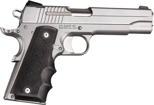 Vista 2 de Hogue 1911 Government, Commander, & Clone Models Finger Grooves OverMolded Rubber Grip