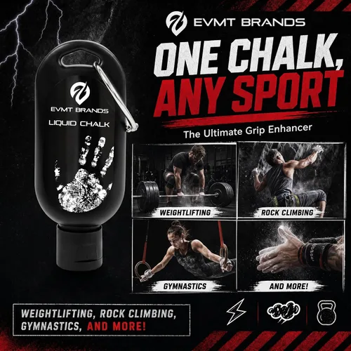 Vista 5 de Liquid Chalk, Mess Free Gym Chalk for Weightlifting, Gymnastics, Rock Climbing, Dancing. Sweat Resistant and Long Lasting for Stronger Grip.