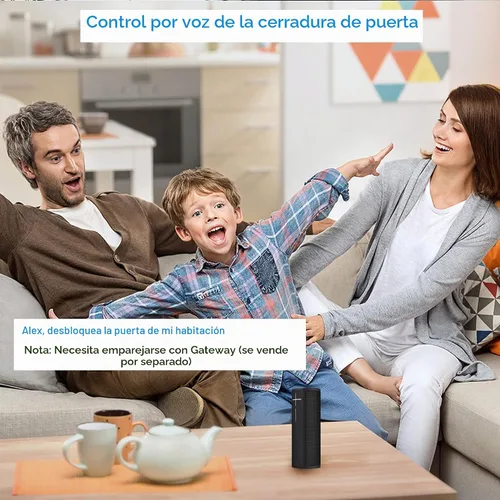 Vista 6 de Cerradura de puerta de huellas dactilares, control completo de aplicación resistente, teclado sin llave con mango reversible, perfecto para puertas