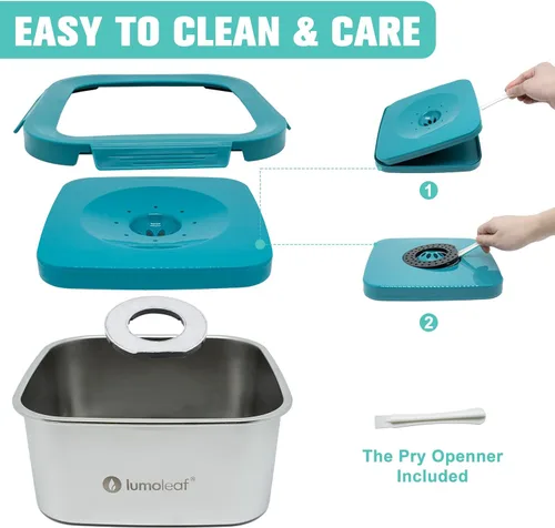 Vista 6 de LumoLeaf Cuenco de agua para perros de 1 galón sin derrames, de acero inoxidable, a prueba de salpicaduras, capacidad máxima, 4 litros, dispensador
