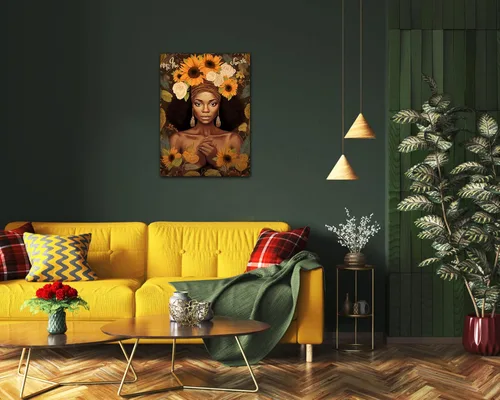 Vista 160 de Arte de pared afroamericano, decoración de rey y reina bailarín negro para sala de estar, arte de pareja de amor negro para dormitorio, lienzo