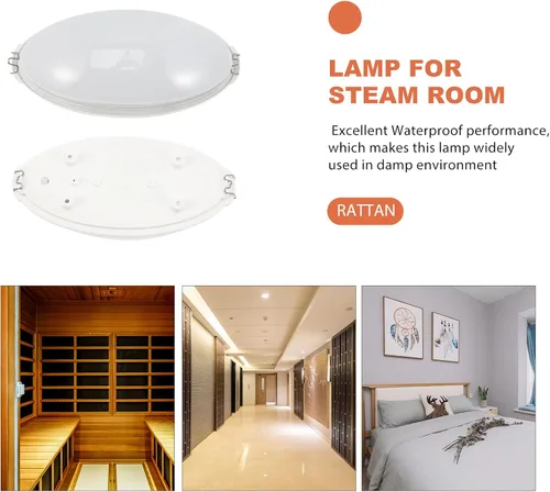 Vista 7 de DOITOOL Pantalla de luz a prueba de explosiones para sauna, cubierta de lámpara de techo, impermeable, antiniebla, accesorio de luz de sauna, 8.07 x