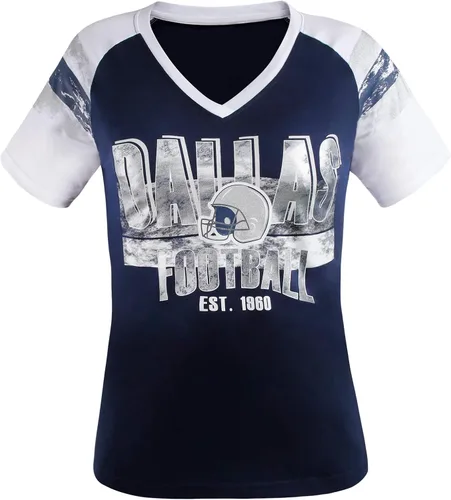 Vista 10 de Camisetas Raglan con Cuello en V para Fanáticas del Fútbol Americano Mujer