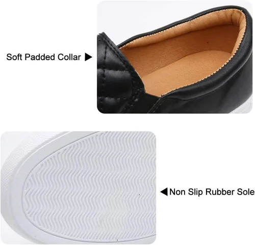 Vista 4 de VOCNTVY Mocasines cómodos y casuales de cuero acolchado para mujer