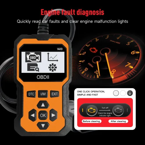 Vista 9 de Escáner OBD2 profesional V410 y herramienta de diagnóstico de coche - Lector de código automático para todos los vehículos, lector de códigos