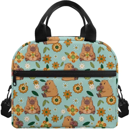 Vista 47 de doginthehole Bolsa de almuerzo portátil de teñido anudado azul, bolsa de almuerzo, organizador reutilizable, hielera para adultos, al aire libre