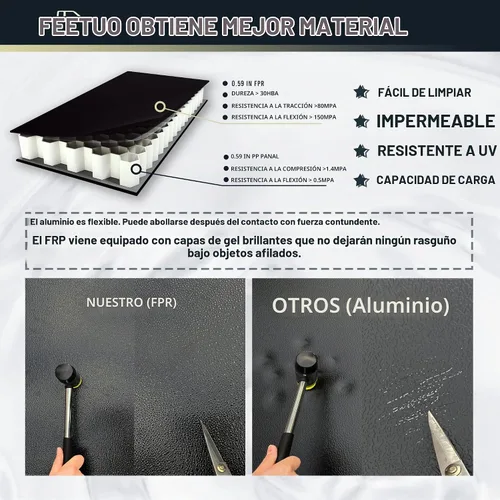 Vista 4 de HTL - Cubierta rígida de tres pliegues para Chevy Silverado/GMC Sierra 1500 2019-2026 con caja de camioneta de 5.8 pies (69 pulgadas),