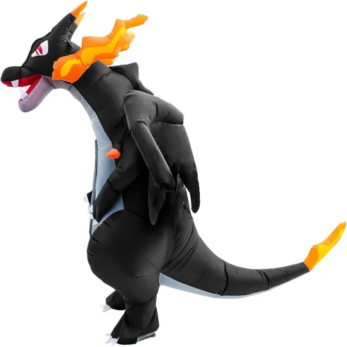 Vista 5 de Jranter Fire-Breathing Dragon Inflatable Costumes - Inflatable Full Body Standing Costume with Air Pump