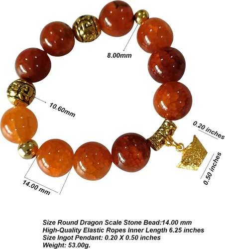 Vista 4 de Heavens Tvcz - Pulsera de ágata con escamas de dragón de buena suerte para mujeres tailandesas buena suerte joyería energética de 0551in dijes