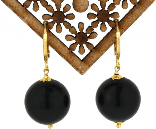 Vista 3 de Gempires - Aretes de aro de perlas naturales, aretes de meditación, joyería hecha a mano, regalo para ella