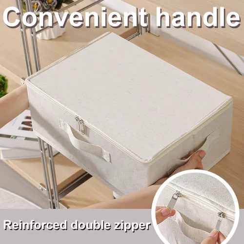 Vista 7 de Caja de almacenamiento debajo de la cama con tapa, organizadores de ropa plegables, cestas de organización para el hogar para ropa, zapatos, mantas