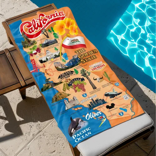 Vista 5 de Kaufman - Toallas de playa personalizadas para niños (1430)
