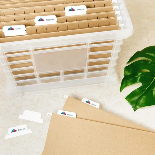 Vista 4 de Avery Pestañas para carpetas de archivos colgantes imprimibles, corte 1/5, blanco, 90 en total (5567)