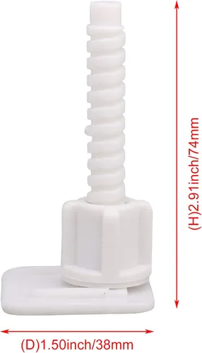 Vista 5 de 2 pares de tornillos de asiento de bisagra de plástico para asiento de inodoro de montaje superior resistente blanco